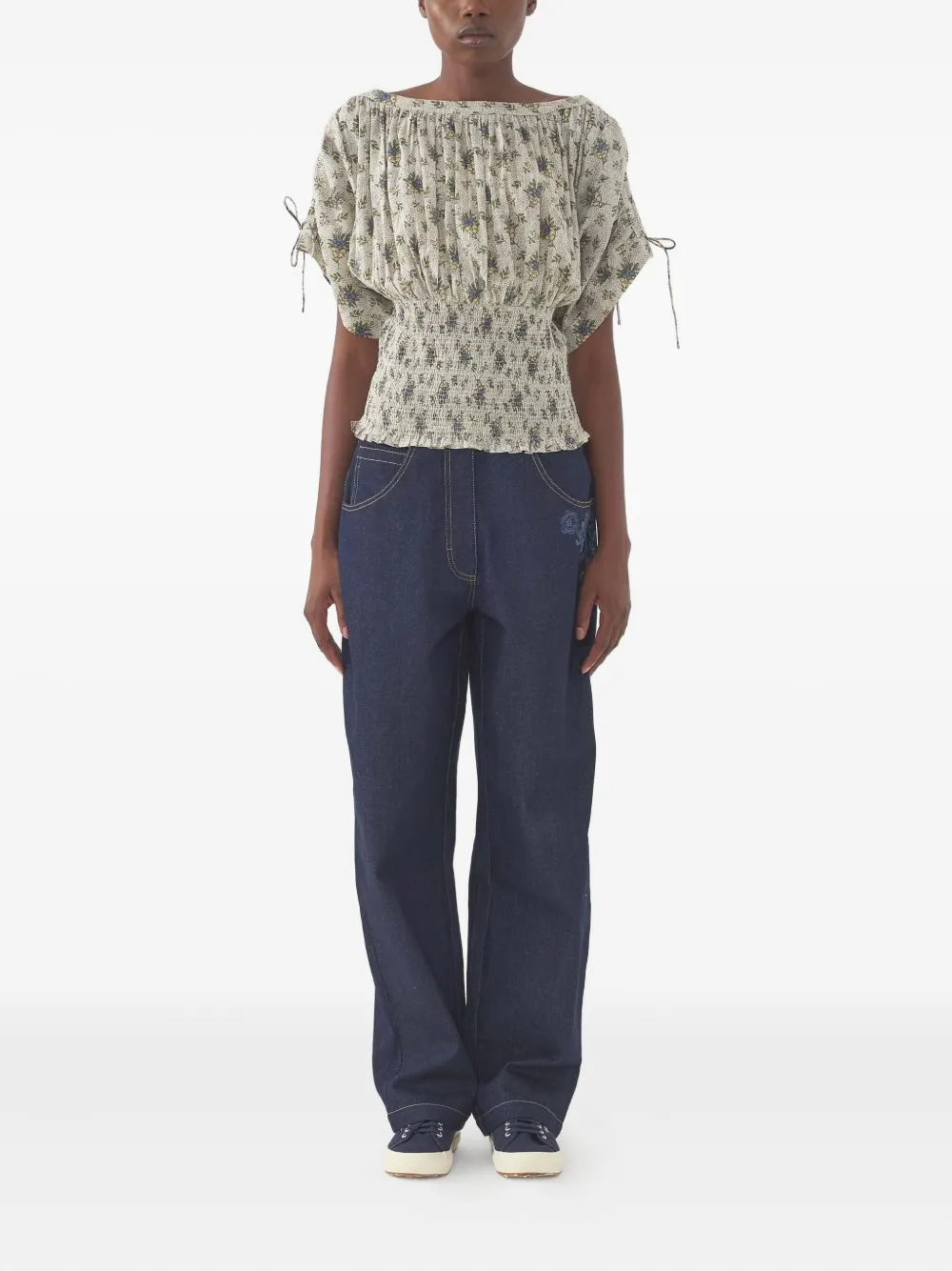 Antik Batik floral-print blouse - Grijs