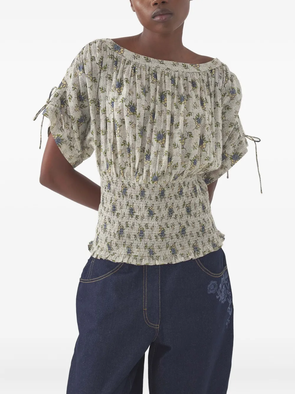 Antik Batik floral-print blouse - Grigio