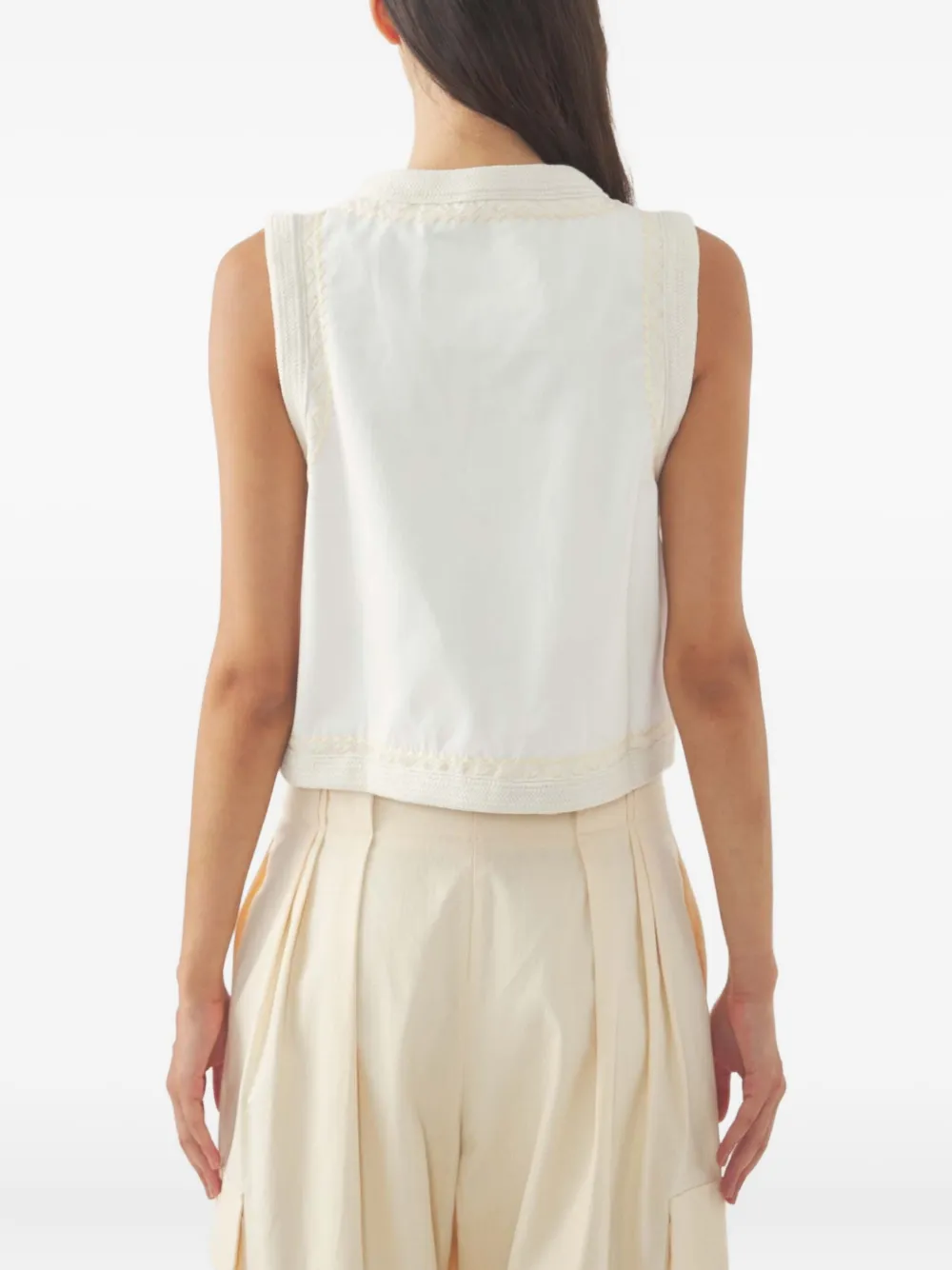 Antik Batik Spencer met borduurwerk Wit