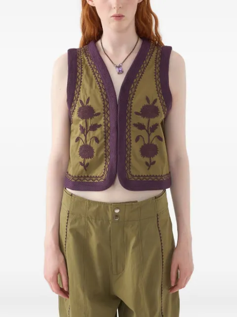 Antik Batik floral-embroidered vest