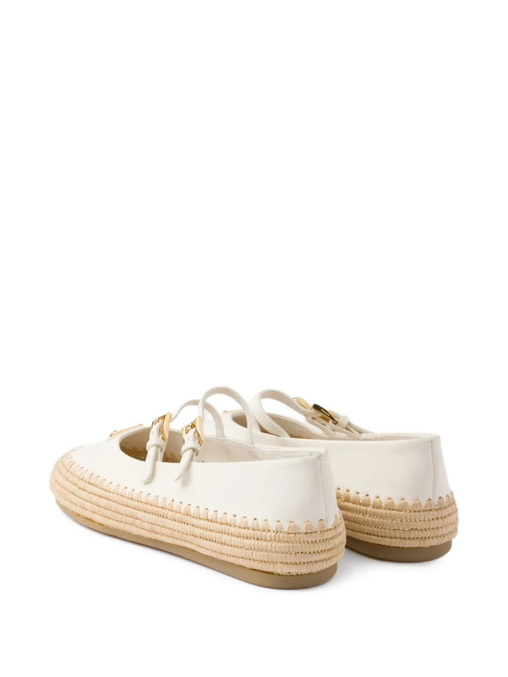 Prada leather ballerina shoes White