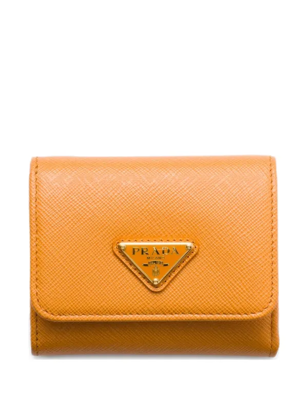 Prada レザー 財布 S | オレンジ | FARFETCH JP
