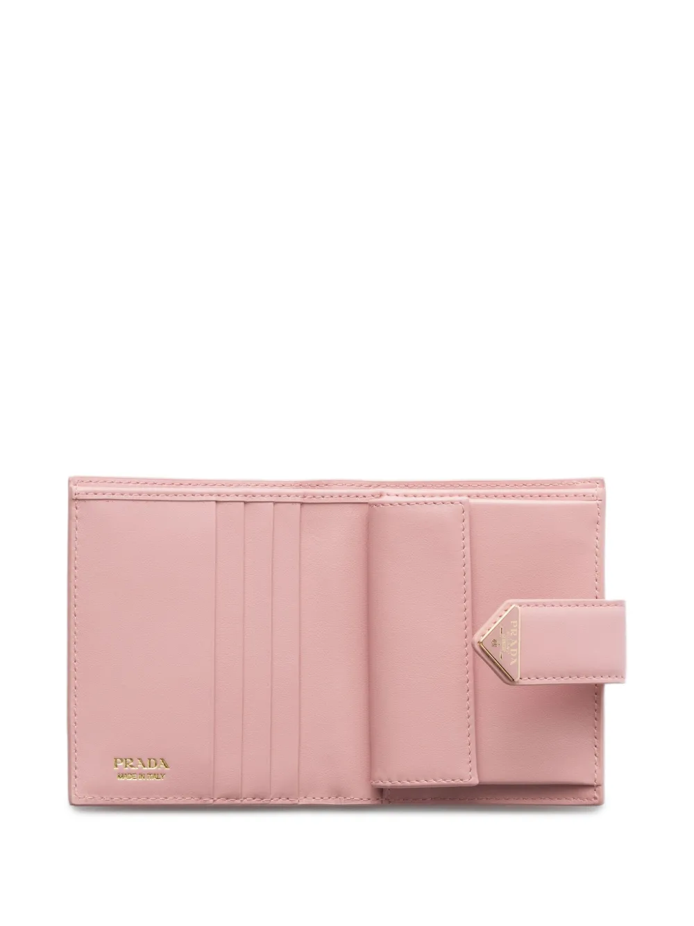 Prada Small Saffiano And Smooth Leather Wallet In Pink
