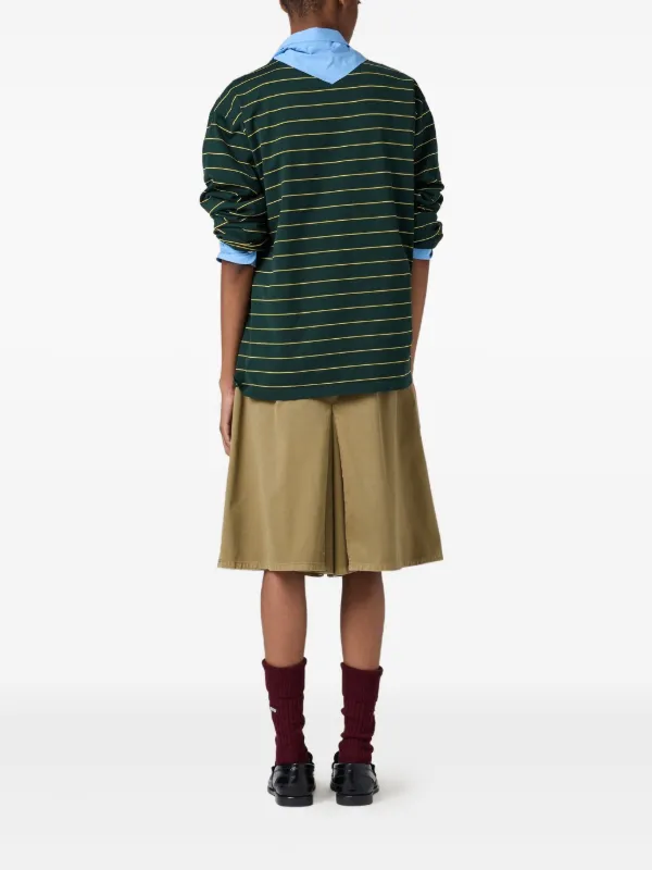 Miu Miu Long-sleeved cotton jersey T-shirt 関税込 Tシャツ Miu Miu long-sleeved Cotton T-shirt | Green | FARFETCH