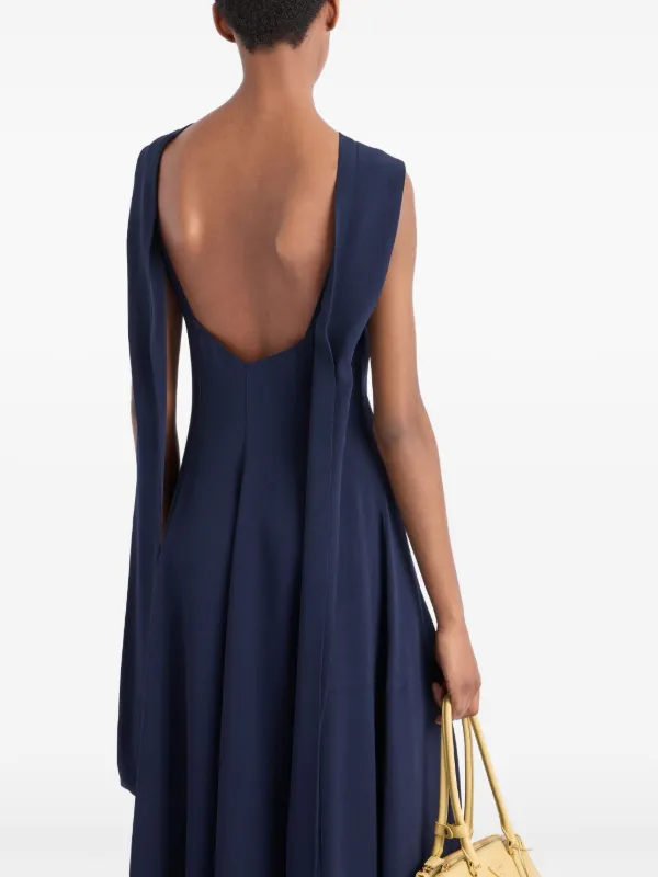 Prada Asymmetric Satin Midi Dress | Blue | FARFETCH