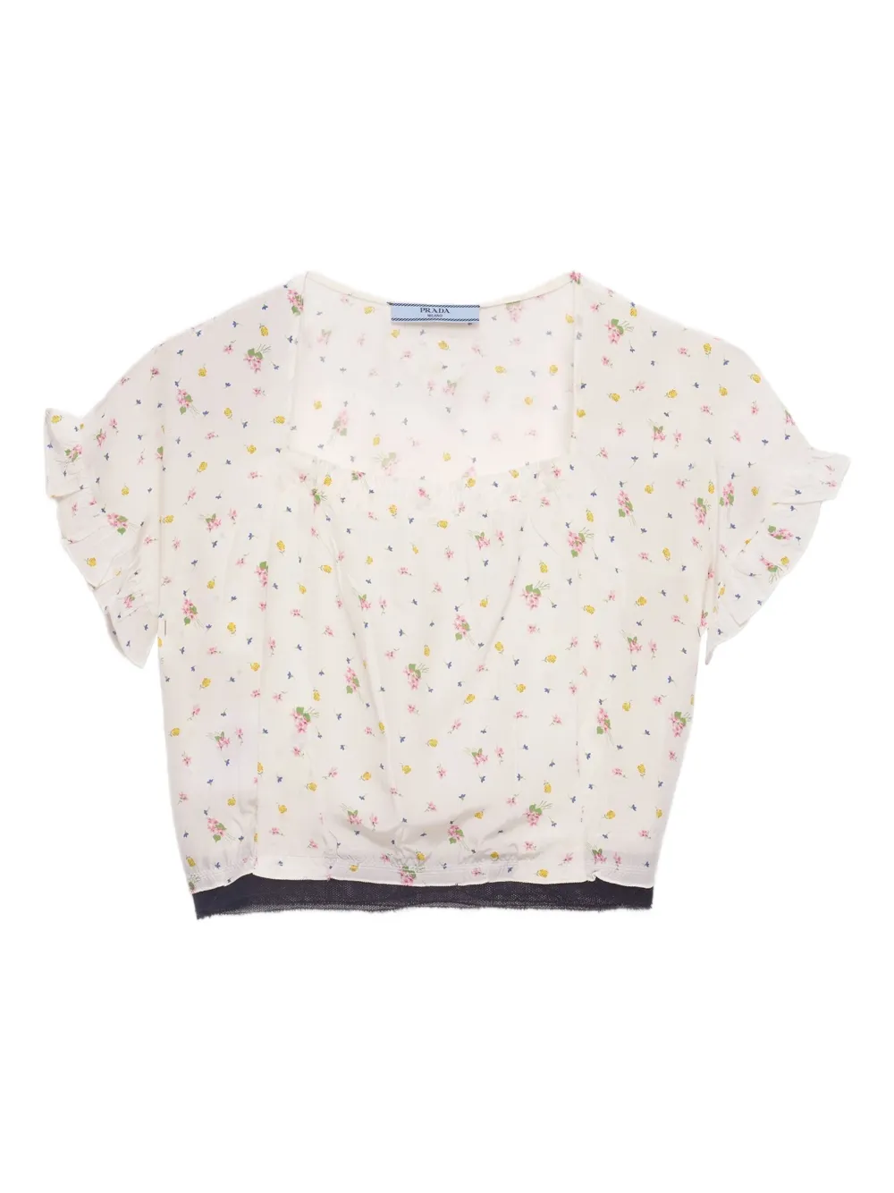Prada Top met bloemenprint Wit