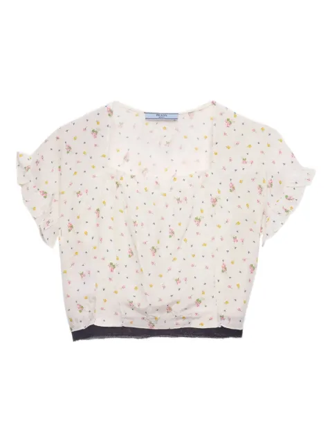 Prada top corto con estampado floral