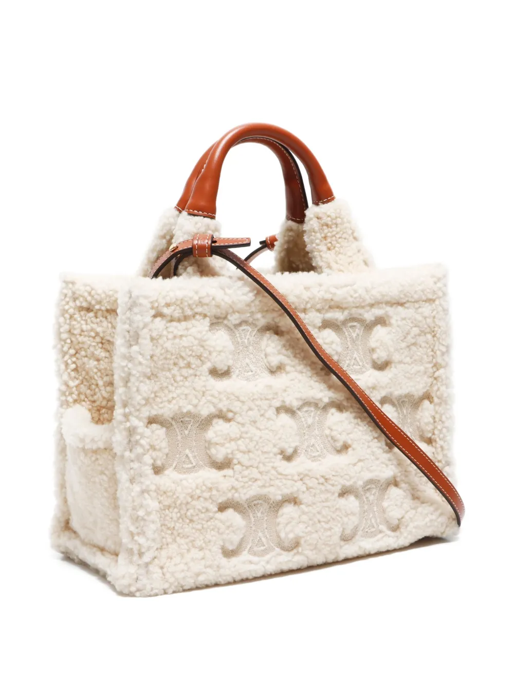 Pre-owned Celine 2023-2024 Small Cabas Thais Two-way Handbag In Neutrals