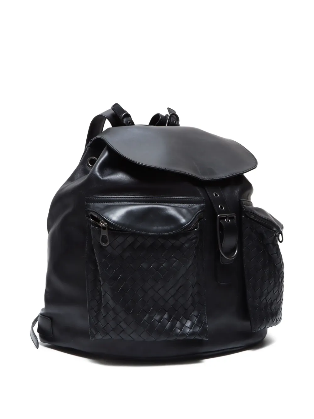 Pre-owned Bottega Veneta 2010-2025 Intrecciato Backpack In ブラック