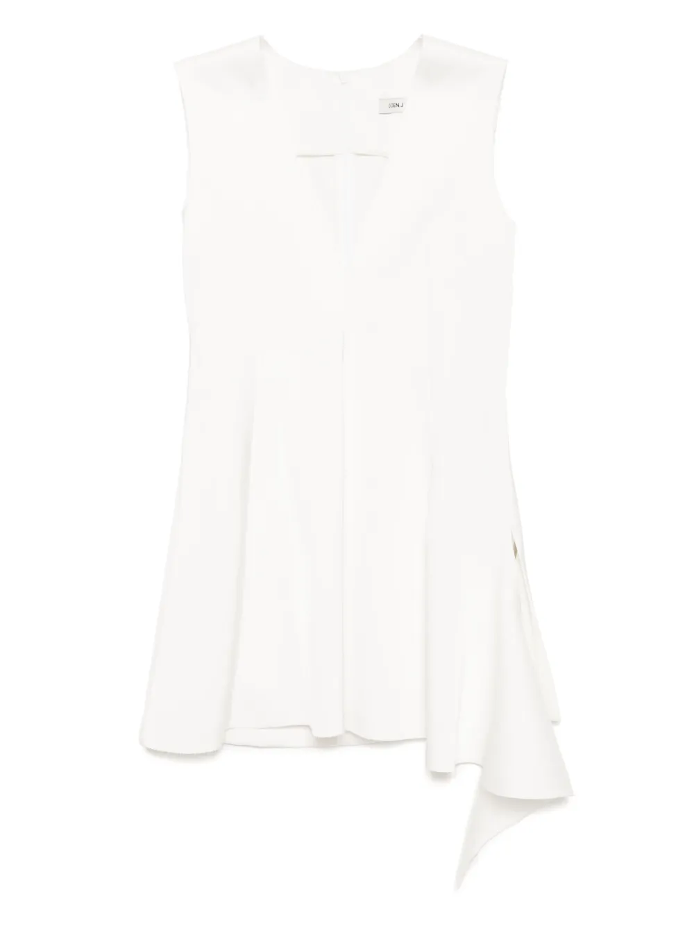 Goen.J top drapeado sin mangas con cuello en V | blanco | Image 1
