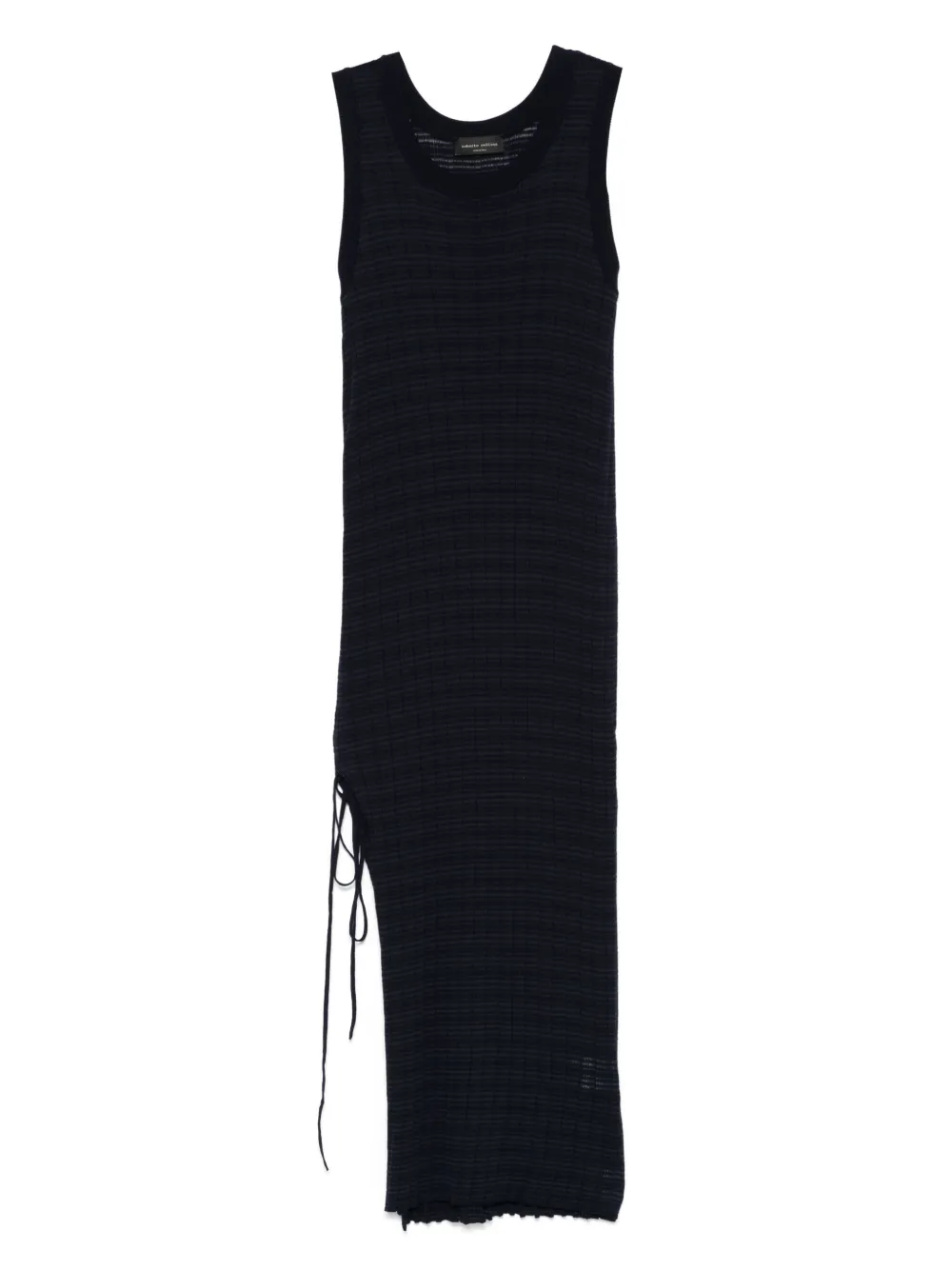 Roberto Collina Geribbelde midi-jurk Blauw