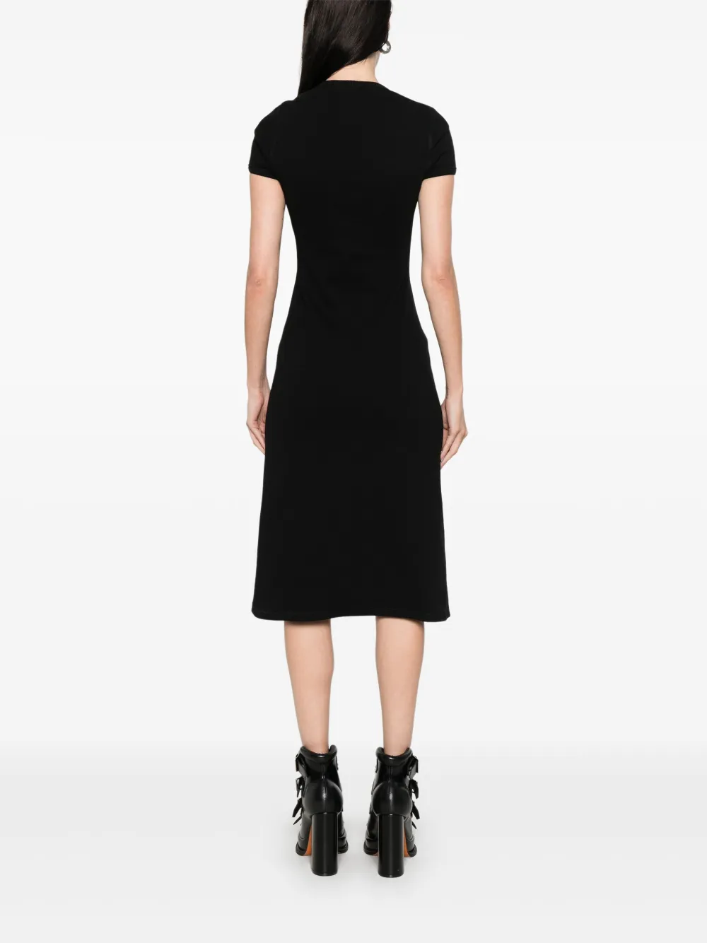 Alexander McQueen Midi-jurk met logoplakkaat Zwart