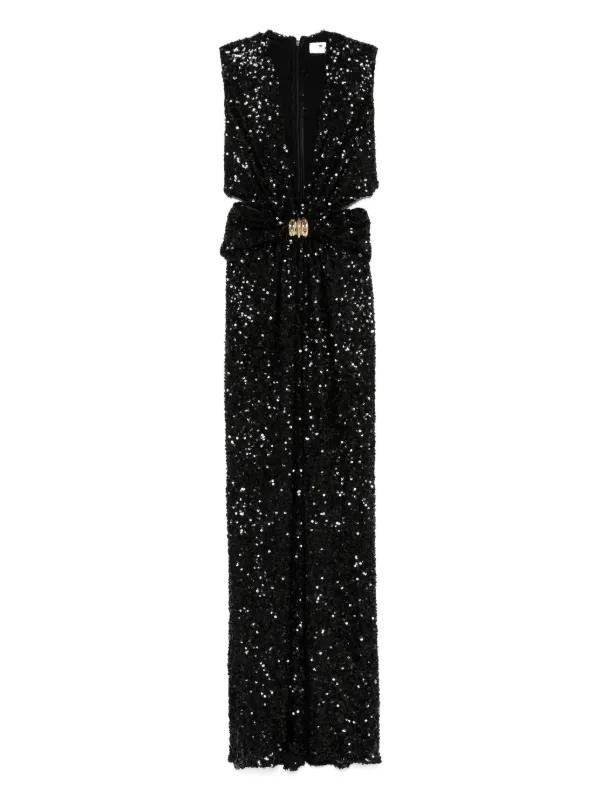 Elisabetta Franchi スパンコールトリム イブニングドレス