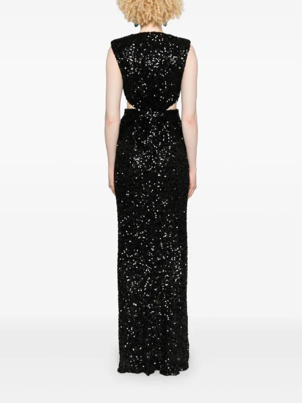 Elisabetta Franchi sequin-embellished Gown | Black | FARFETCH