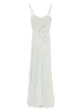 Elisabetta Franchi floral-embroidery lurex gown - Green