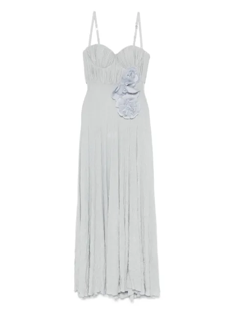 Elisabetta Franchi flower-embroidery lurex gown