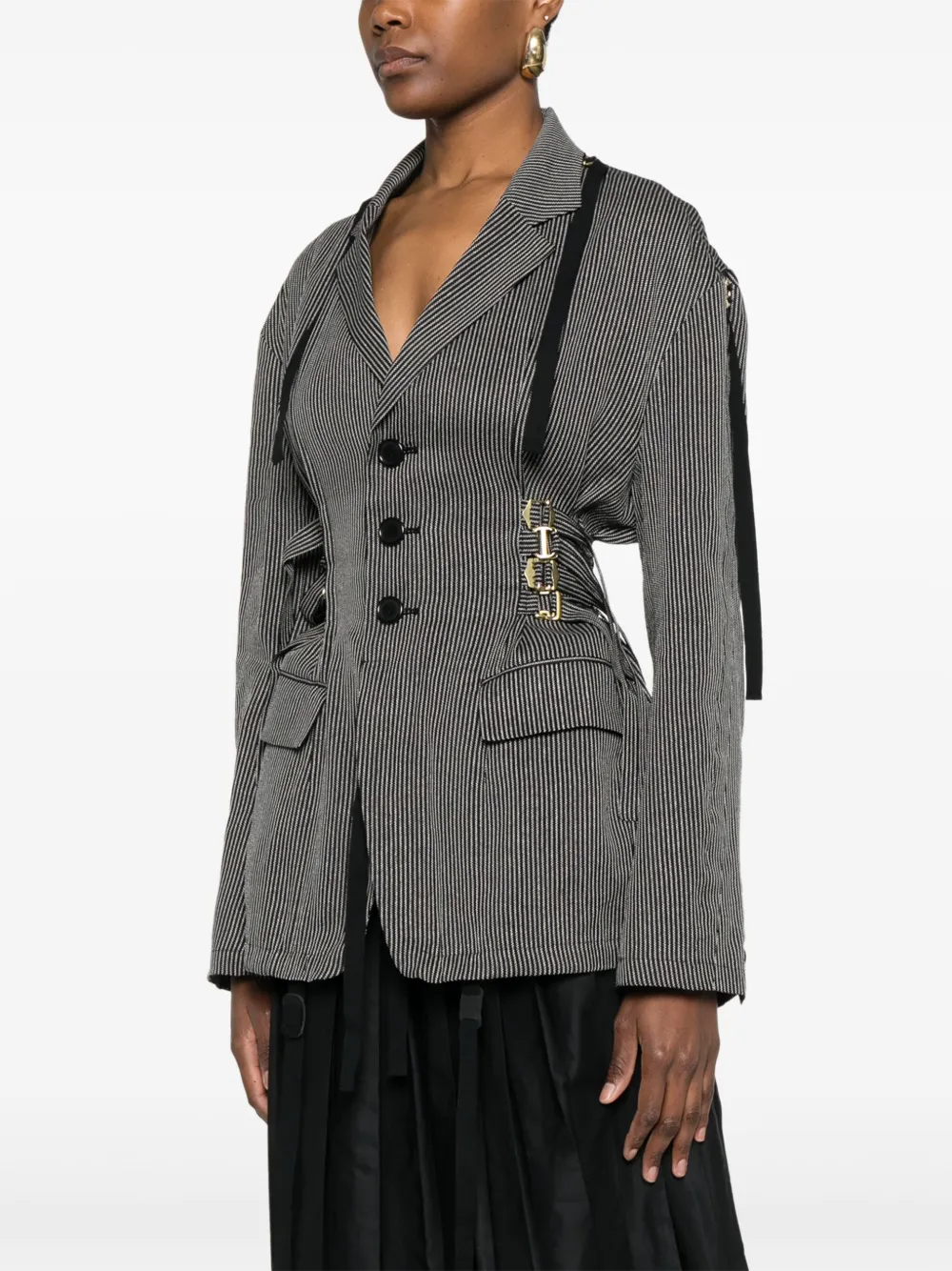 Undercover Seersucker blazer Zwart