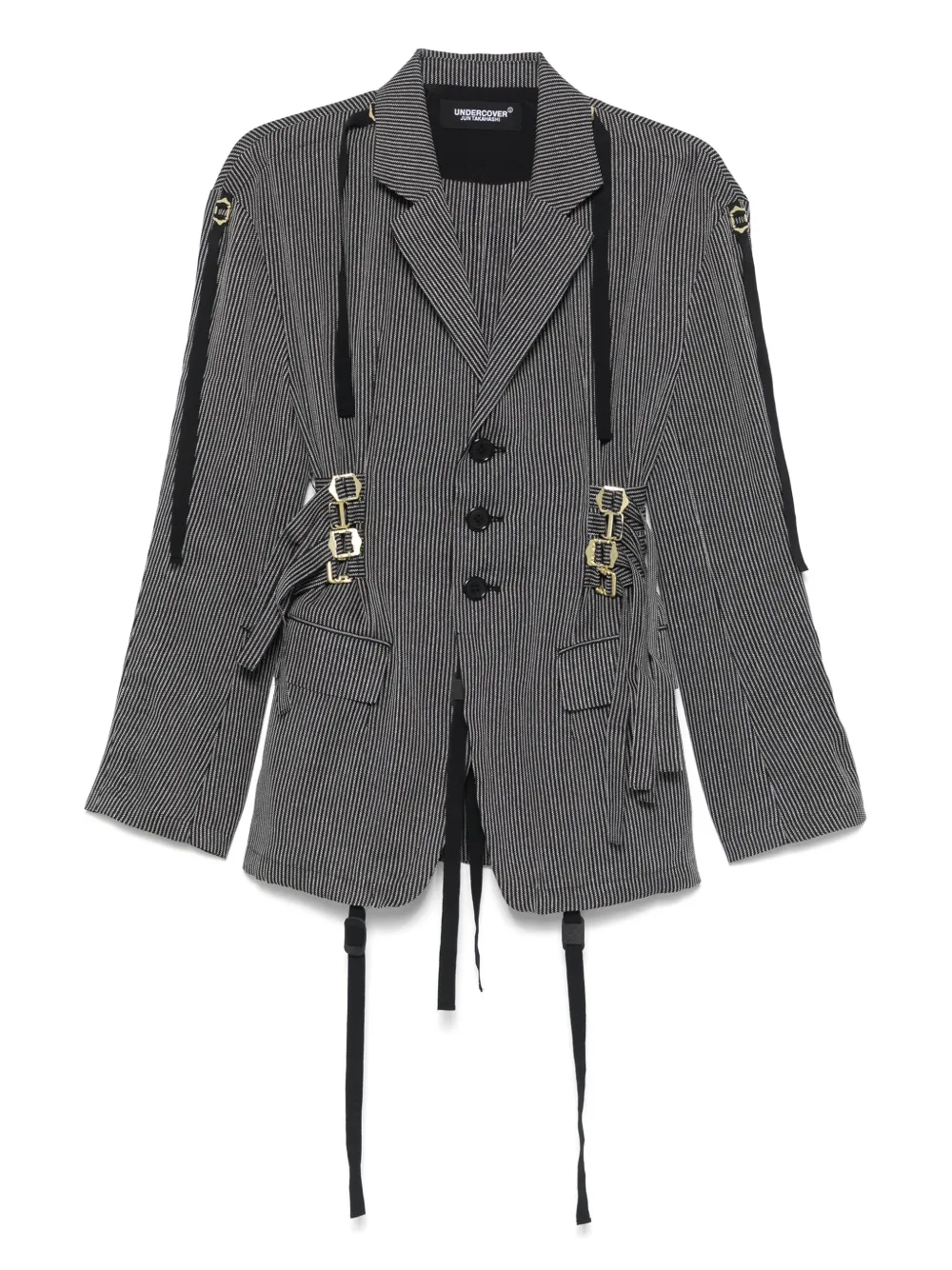 Undercover Seersucker blazer Zwart