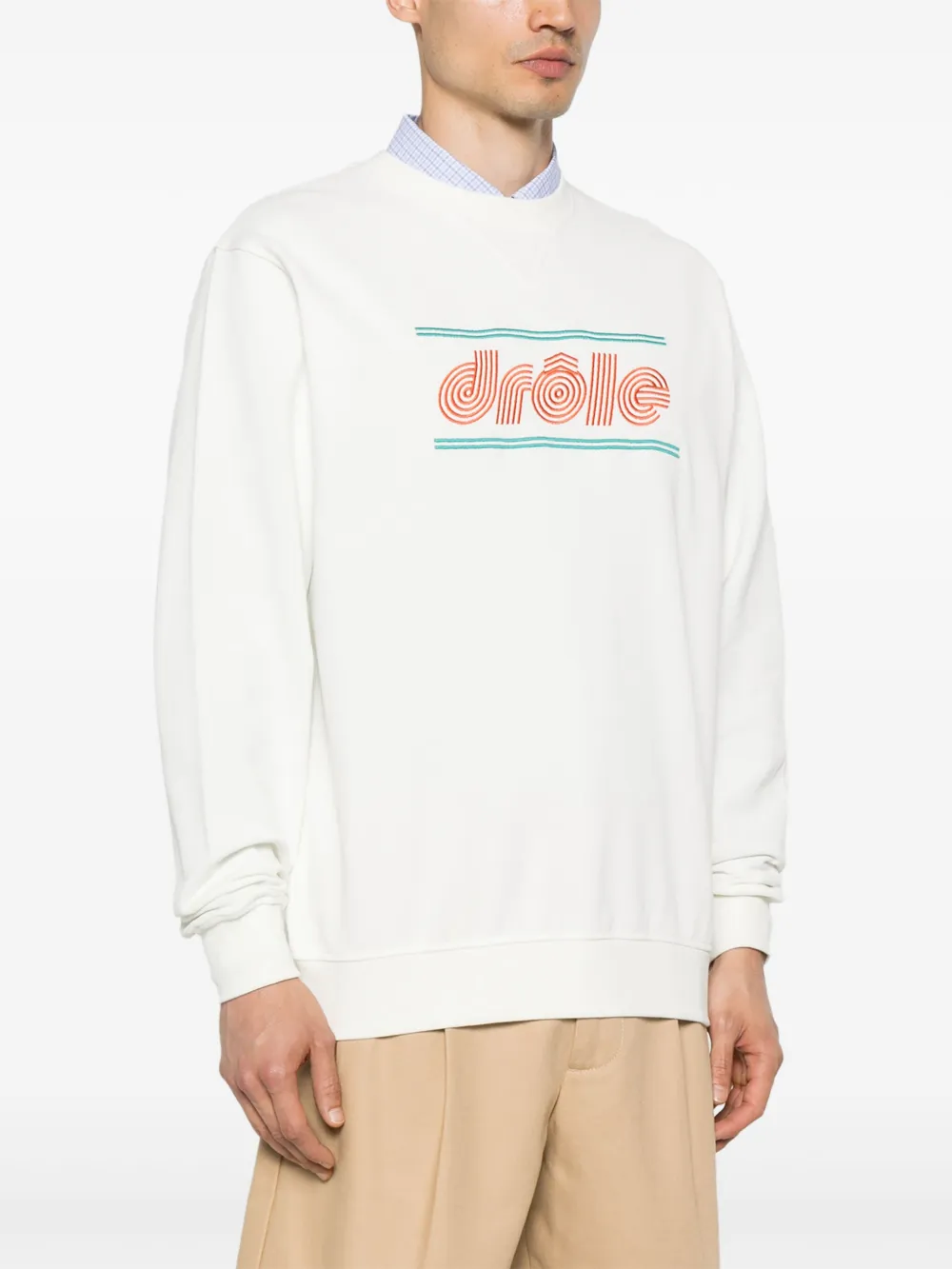 Drôle De Monsieur Le Sweatshirt Piqué Tennis top Wit