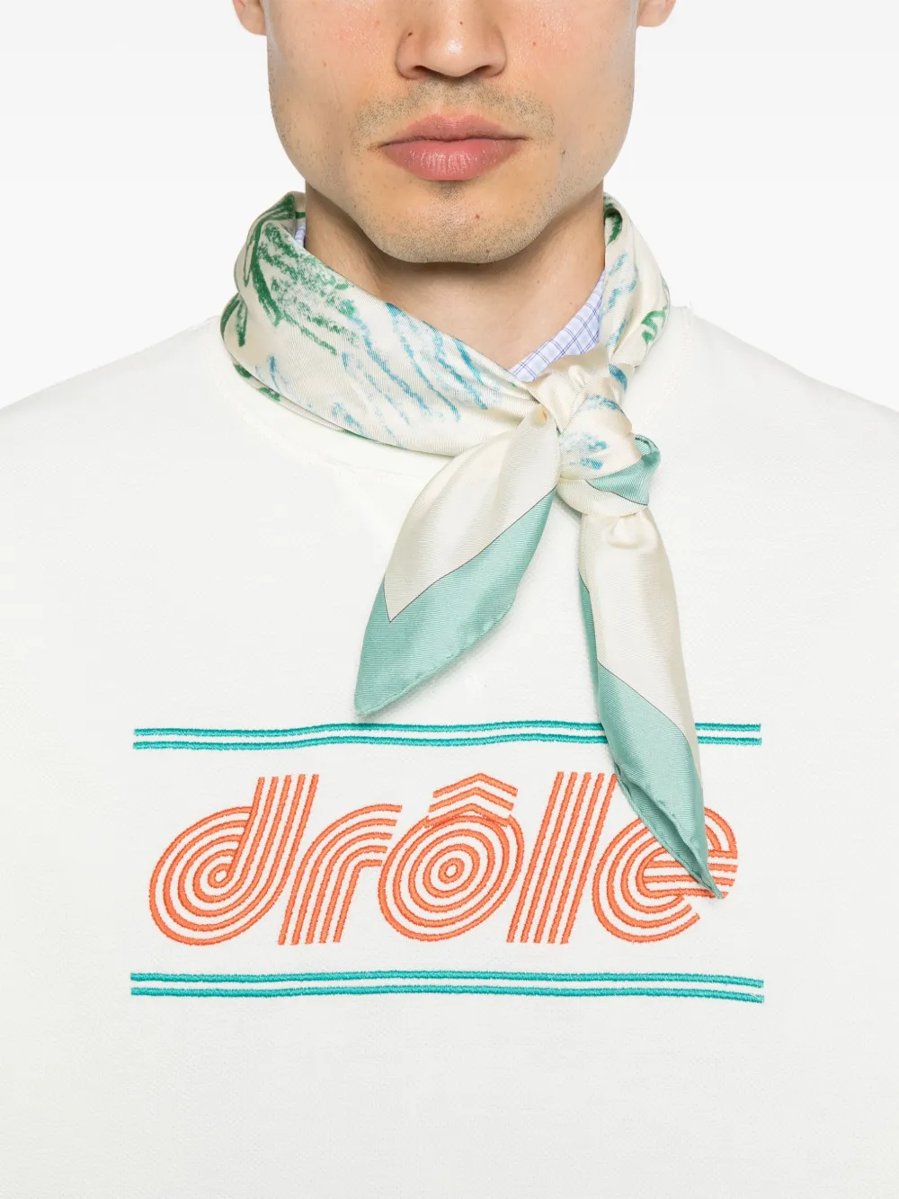 Drôle De Monsieur Le Sweatshirt Piqué Tennis top Wit