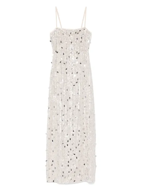 DE SANTIS vestido largo con detalles de lentejuelas