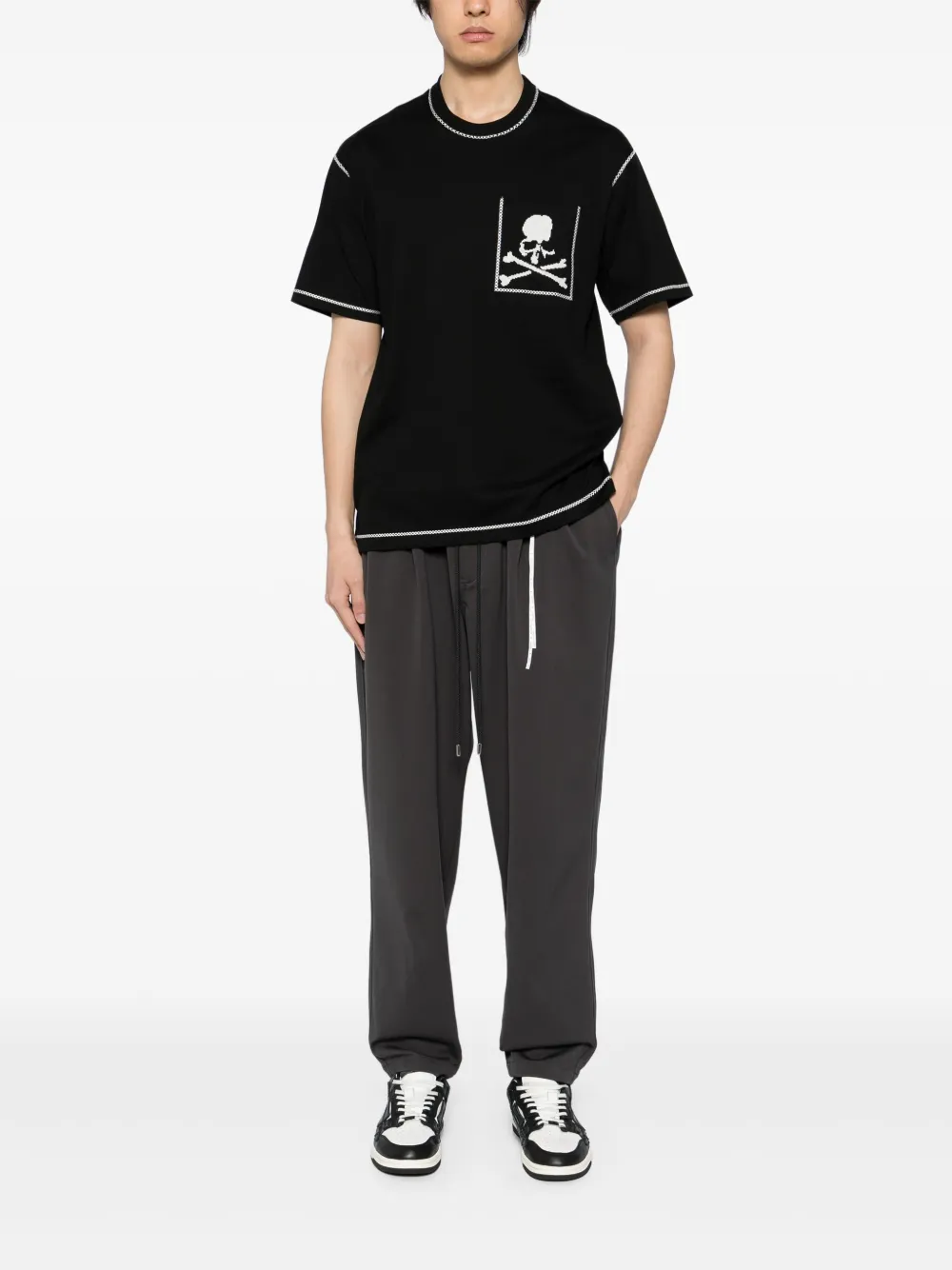 Mastermind Japan T-shirt met doodskop - Zwart