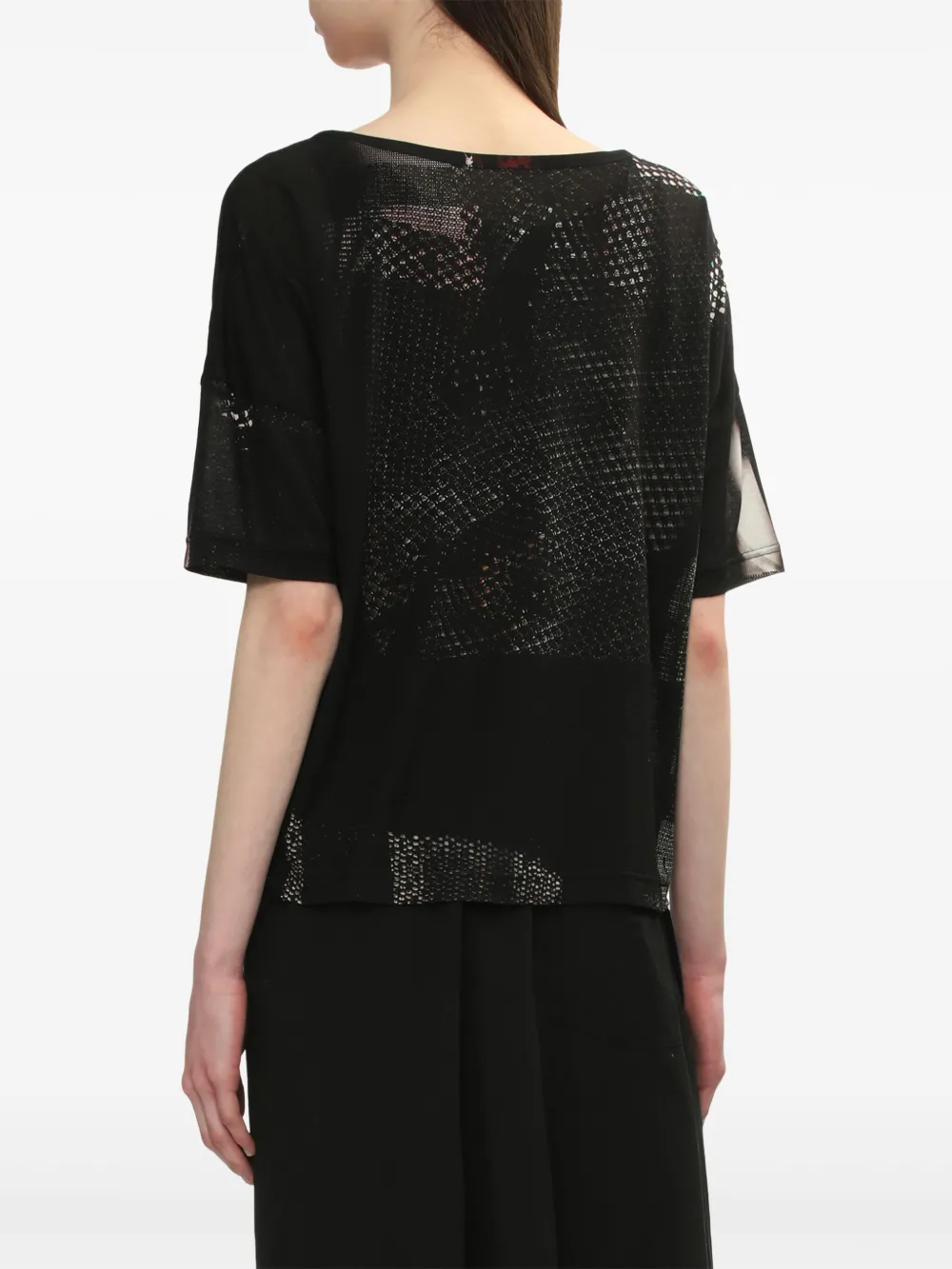 Y's T-shirt met abstracte print Zwart