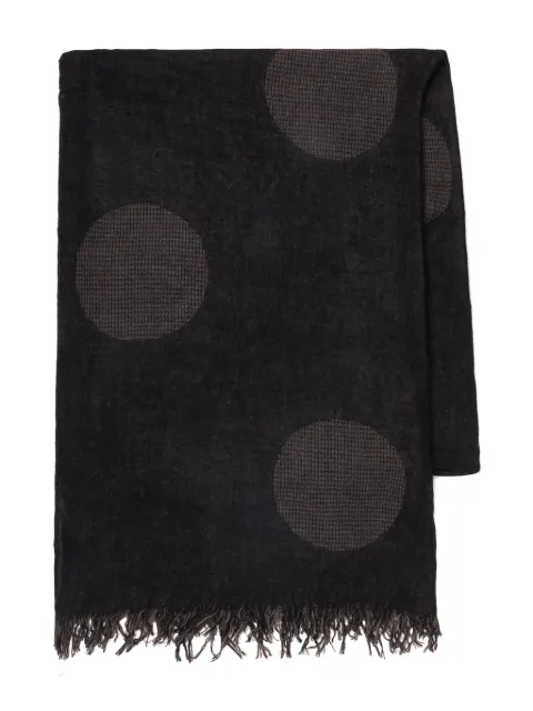 Y's polka dot fringed scarf