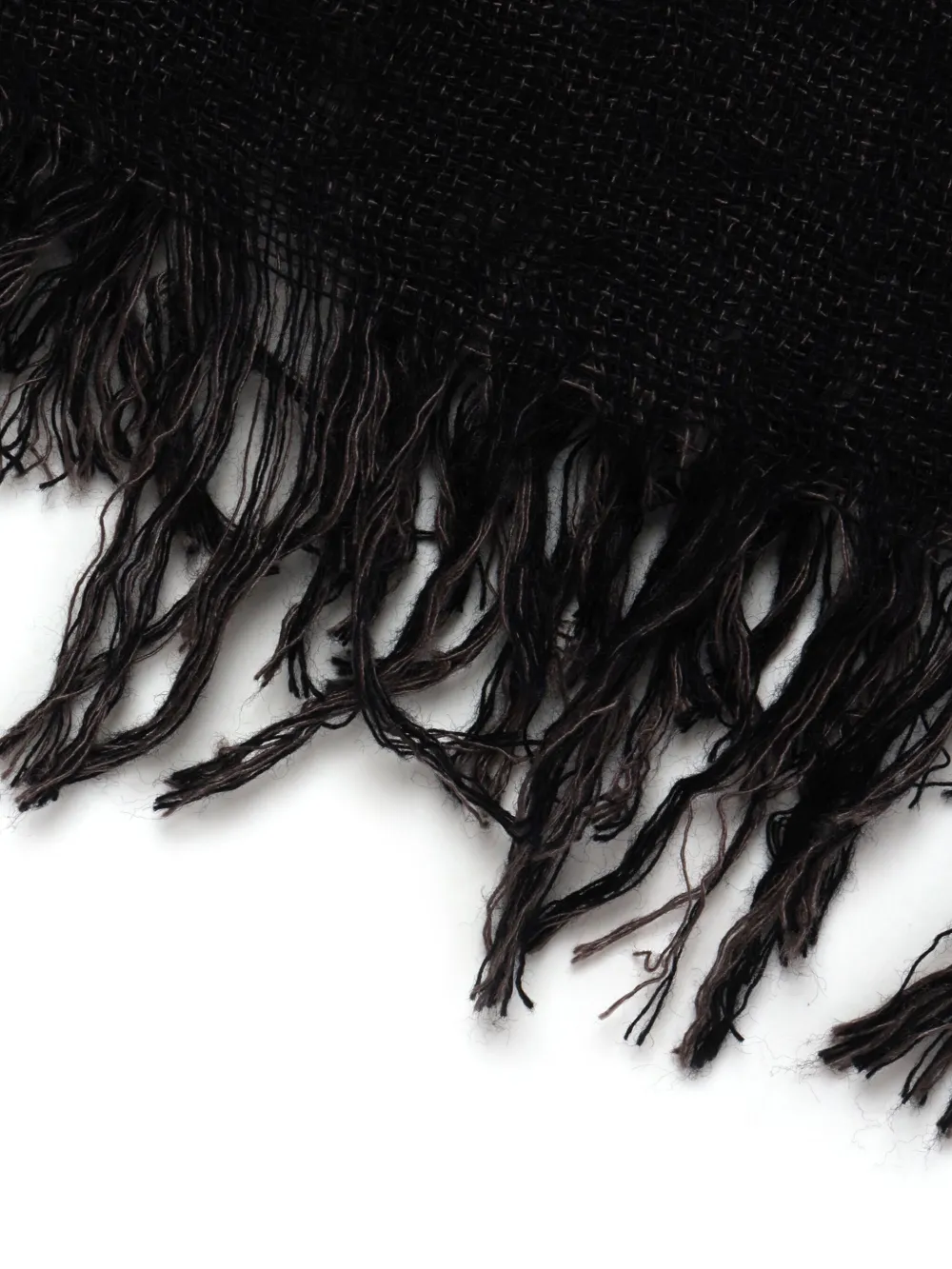 Y's Polka Dot Fringed Scarf In Black