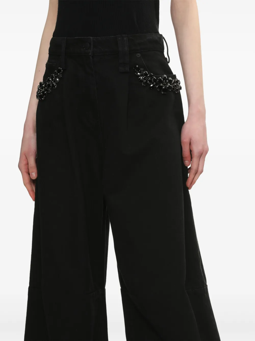 Simone Rocha Katoenen straight jeans Zwart