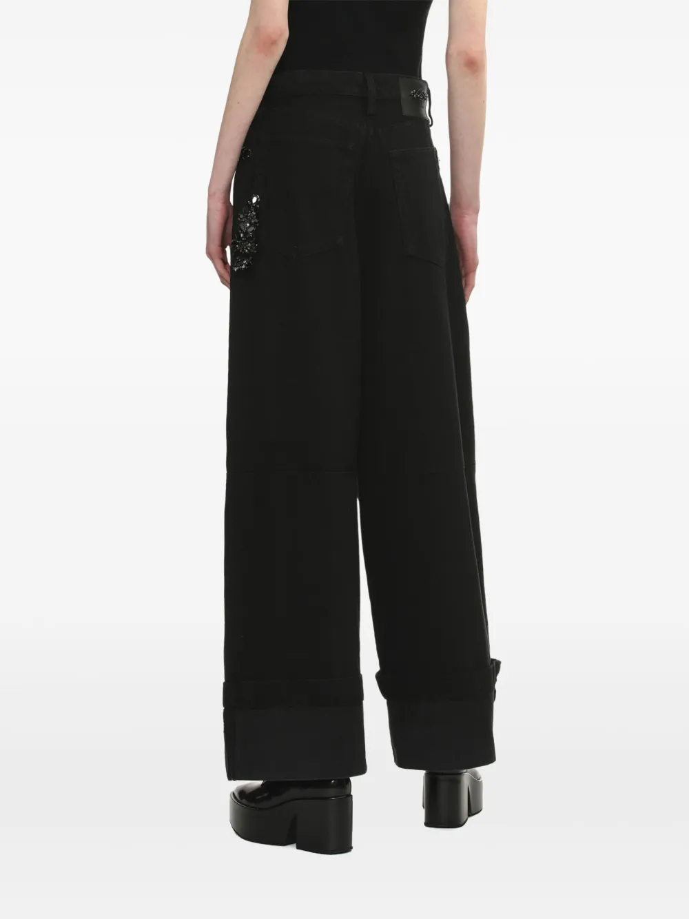 Simone Rocha Katoenen straight jeans Zwart