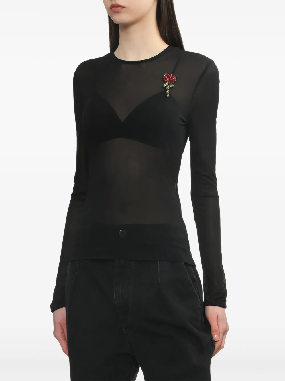 Simone Rocha T-shirt met lange mouwen Zwart