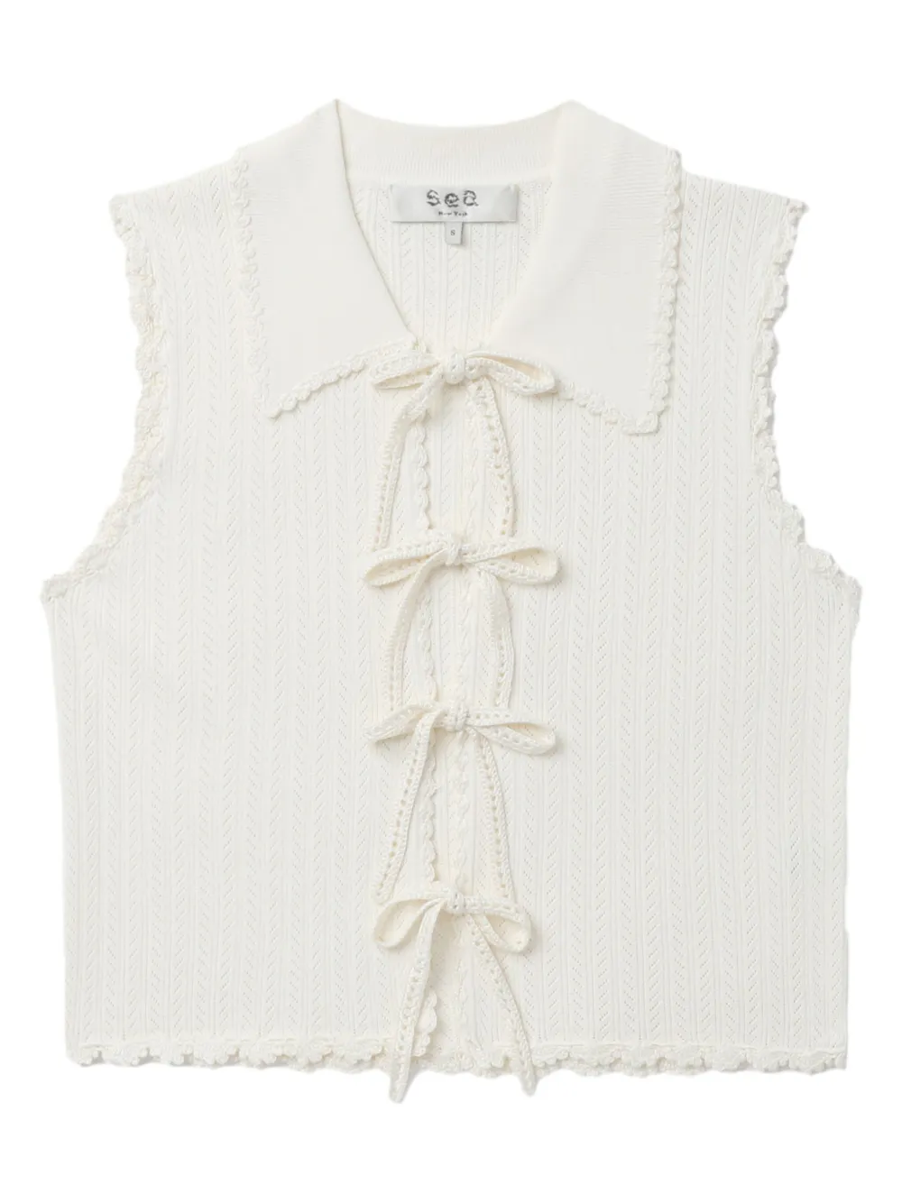 Sea Top met gewelfde afwerking Beige