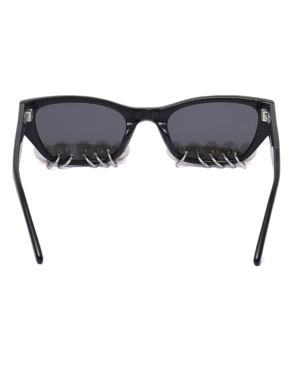 セール】【KIMHEKIM】Pearl Tear Square Sunglasses (Black