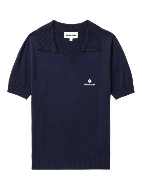 SHUSHU/TONG logo-embroidered polo top