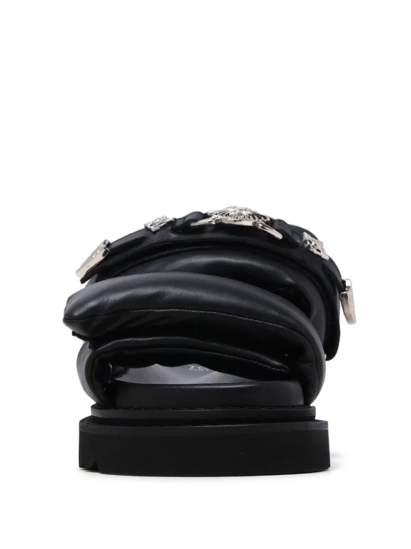 Toga Pulla Buckled Leather Sandals | Black | FARFETCH
