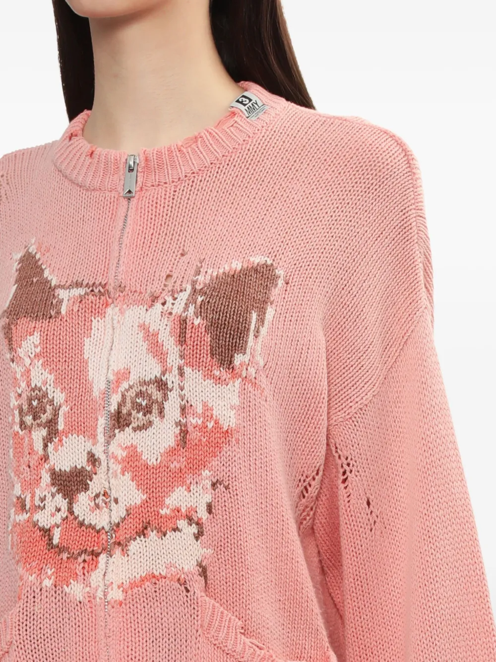 Maison MIHARA YASUHIRO Gerafeld vest met cat-face Roze