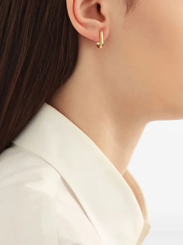 送料・関税込み ★MISSOMA★ OVATE HOOP EARRINGS Zenyu Link Gemstone Ovate Hoop Earrings | 18ct Gold Plated