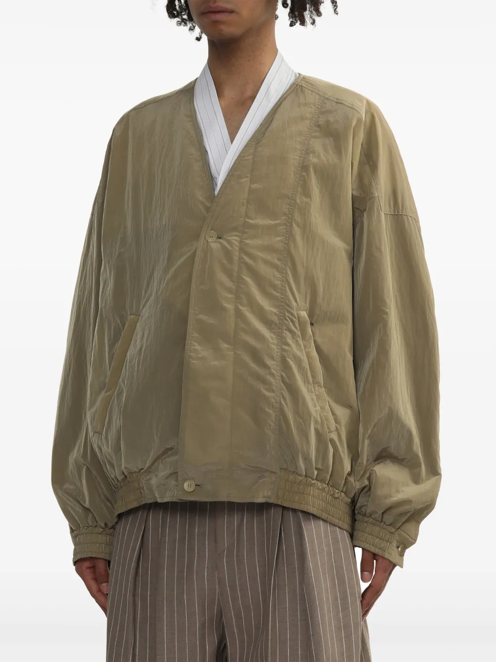 Hed Mayner Drop-shoulder Bomber Jacket In Neutral