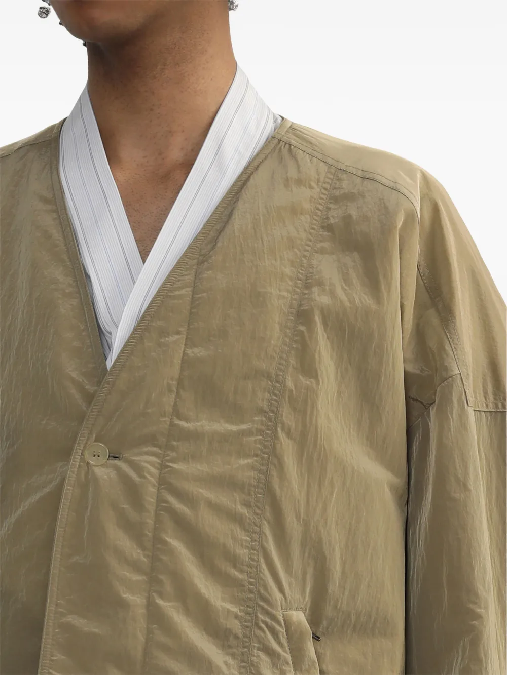 Hed Mayner Drop-shoulder Bomber Jacket In Neutral