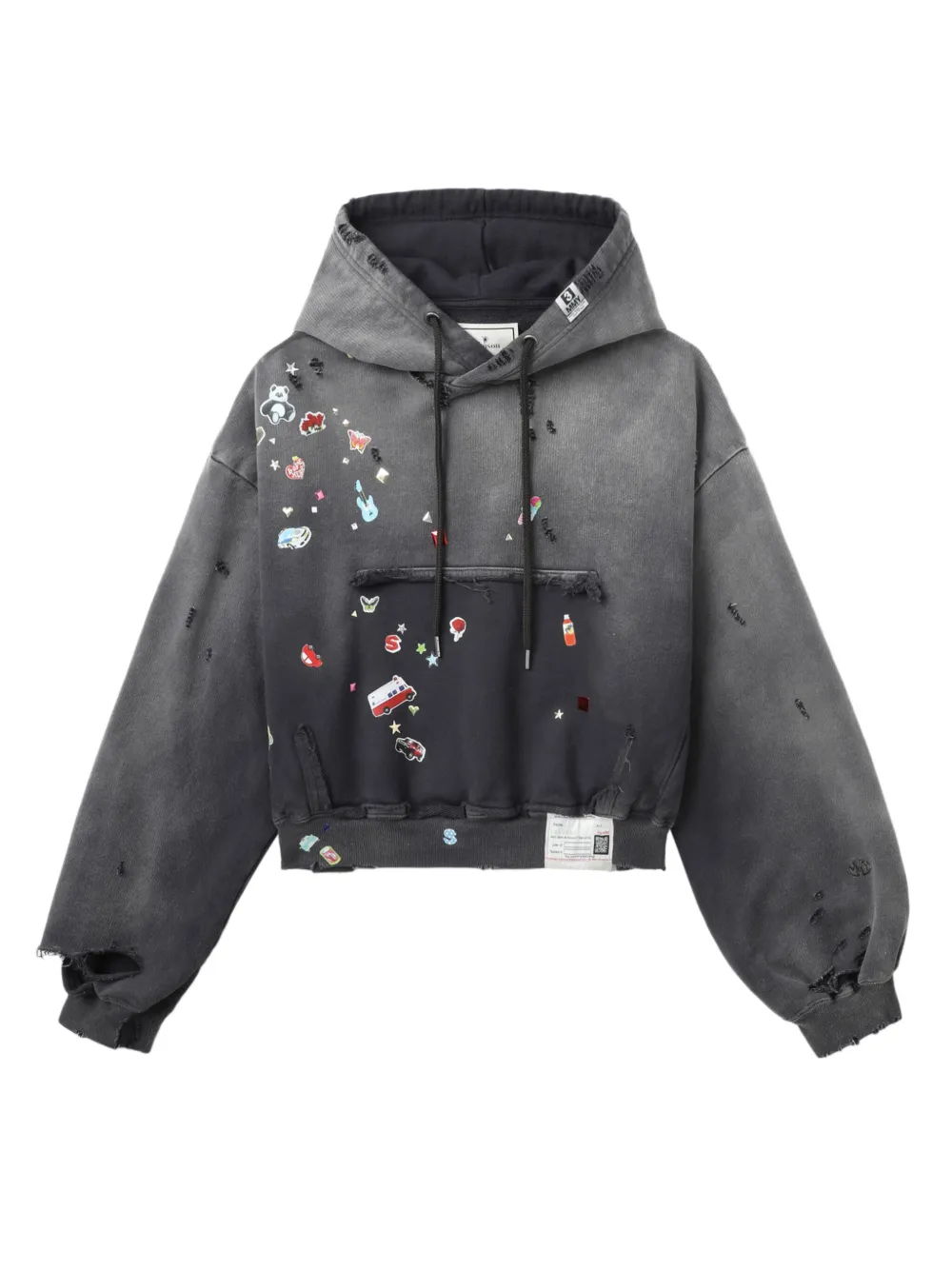 Maison MIHARA YASUHIRO Sticker hoodie Grijs