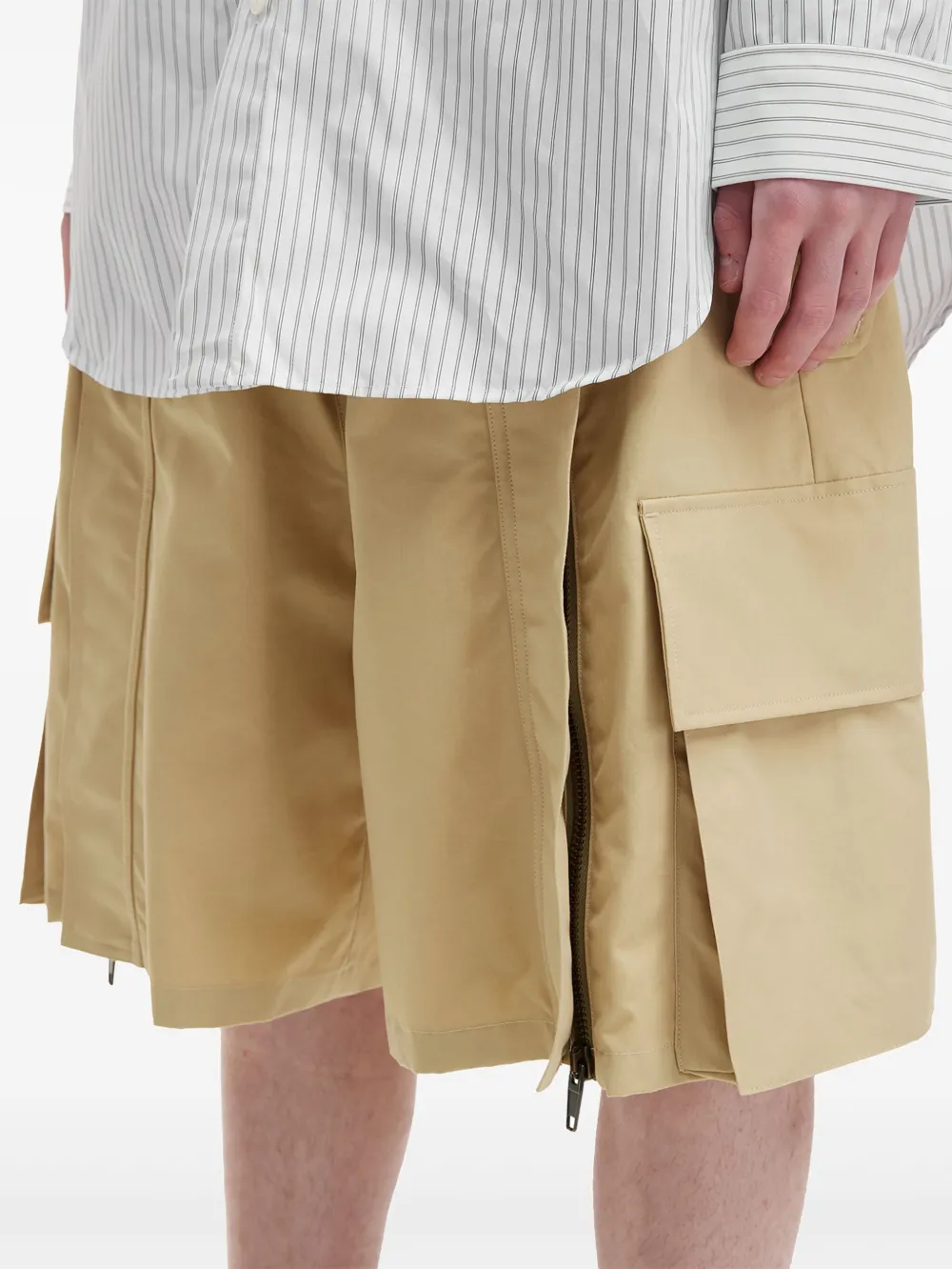 Hed Mayner Cotton Shorts In Neutral