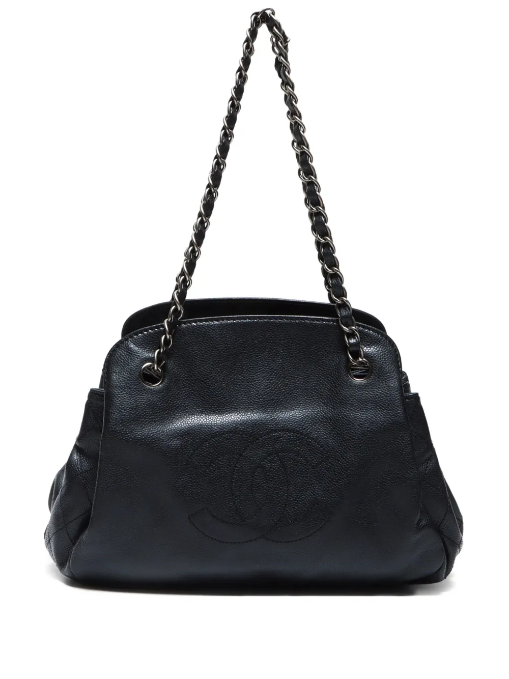 CHANEL Pre-Owned 2009 interlocking CC logo chain shoulder bag | Black | Image 1