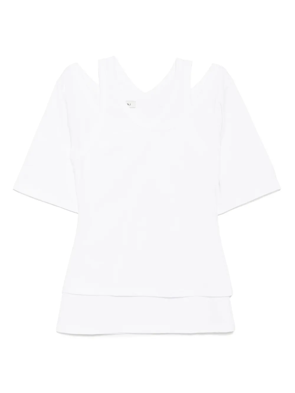 Goen.J dual-layer short-sleeve top | White | Image 1