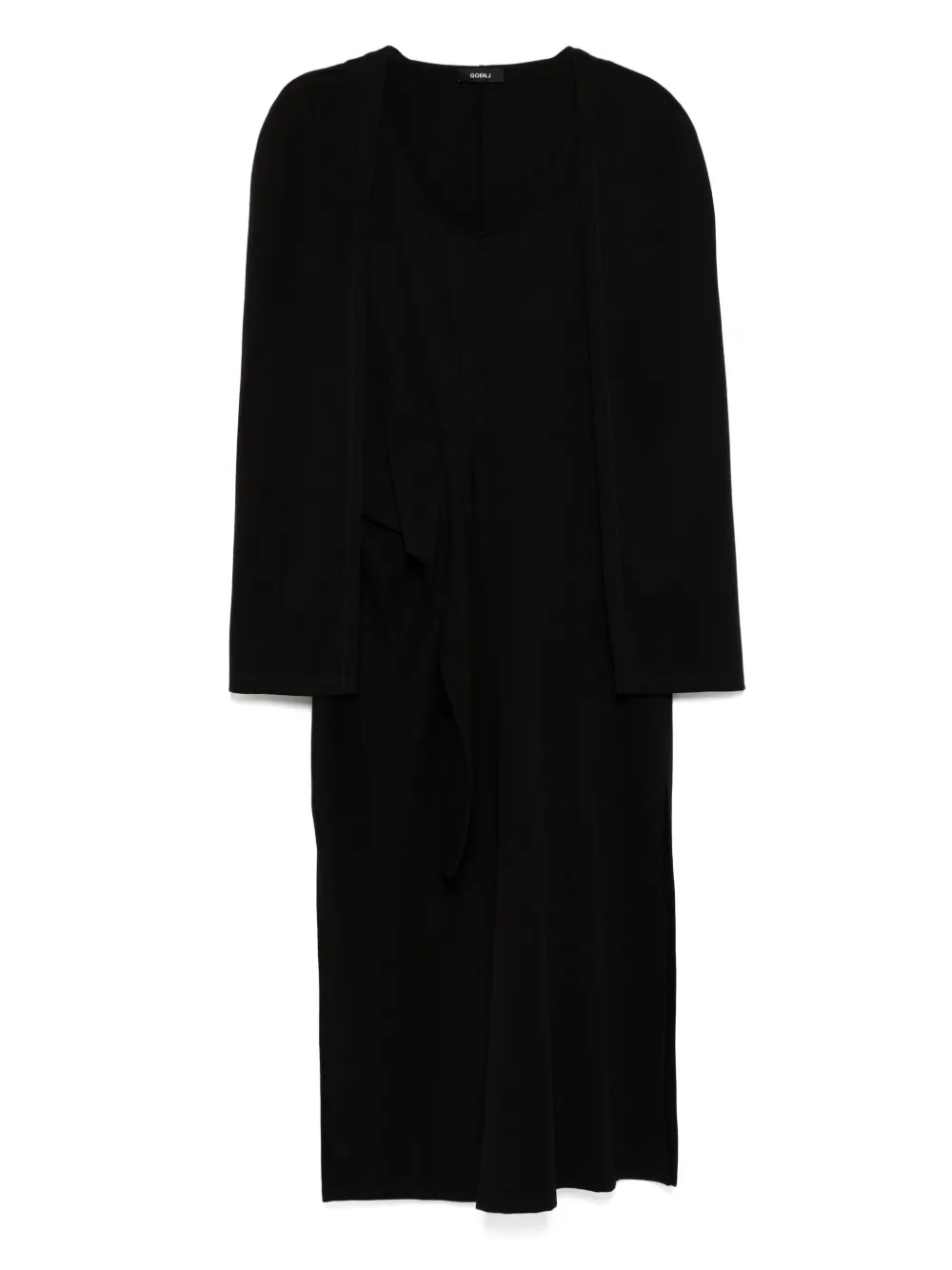 Goen.J Abito stile mantella a coste - Nero