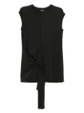Goen.J asymmetric-draped tank top - Black