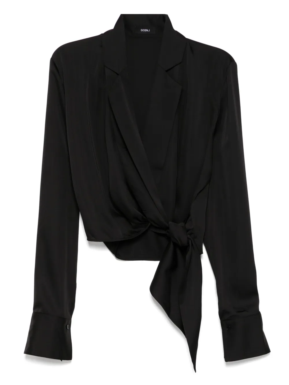 Goen J Shawl Lapel Blouse In Black