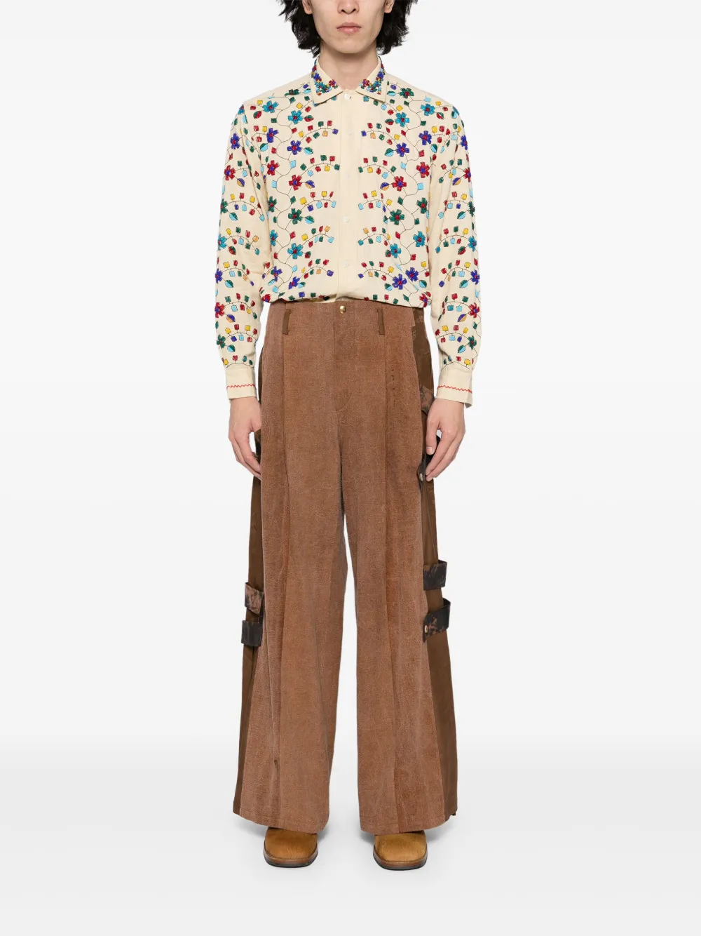 COMMUNS Broek met vlakken - Bruin