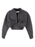 Off-White twisted cropped blouse - Grey