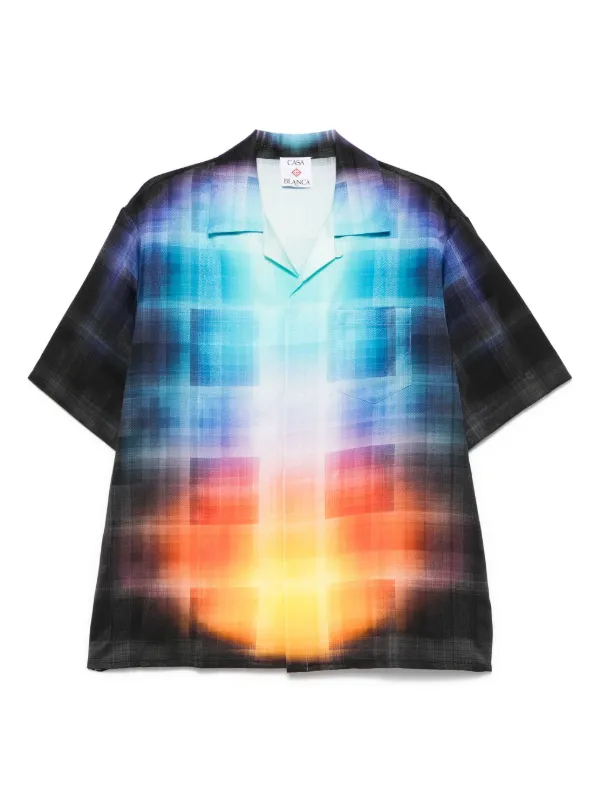 Casablanca 半袖シャツ 青系 チェック柄 Casablanca チェックシャツ | ブルー | FARFETCH JP